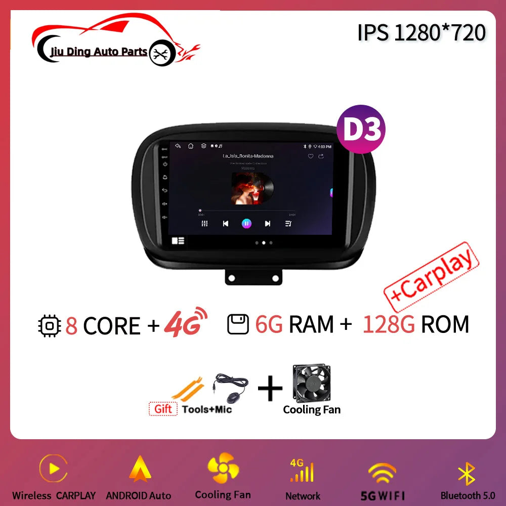 Autoradio Fiat 500X 2014- 2020 Car Play e Android Auto wireless