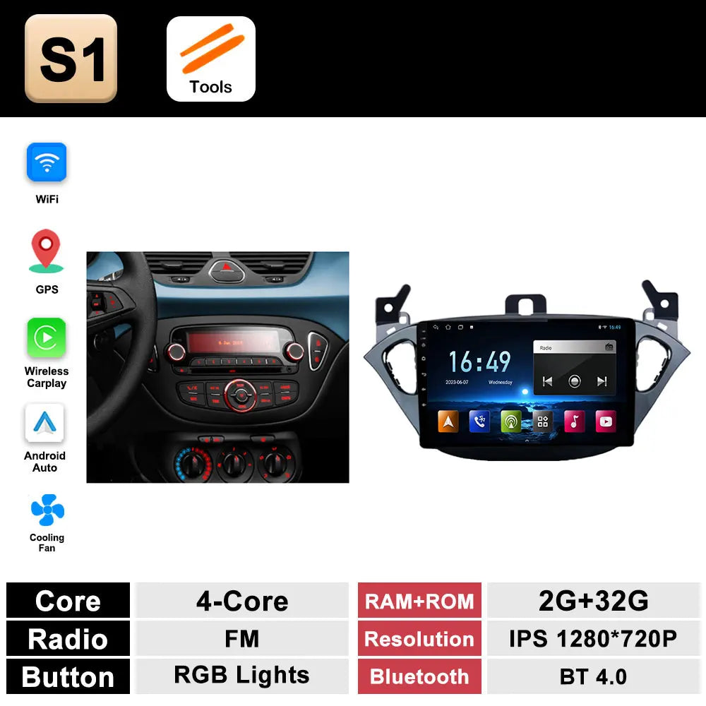 Autoradio per Opel Corsa E (2015–2019) Bluetooth con CarPlay e Android Auto