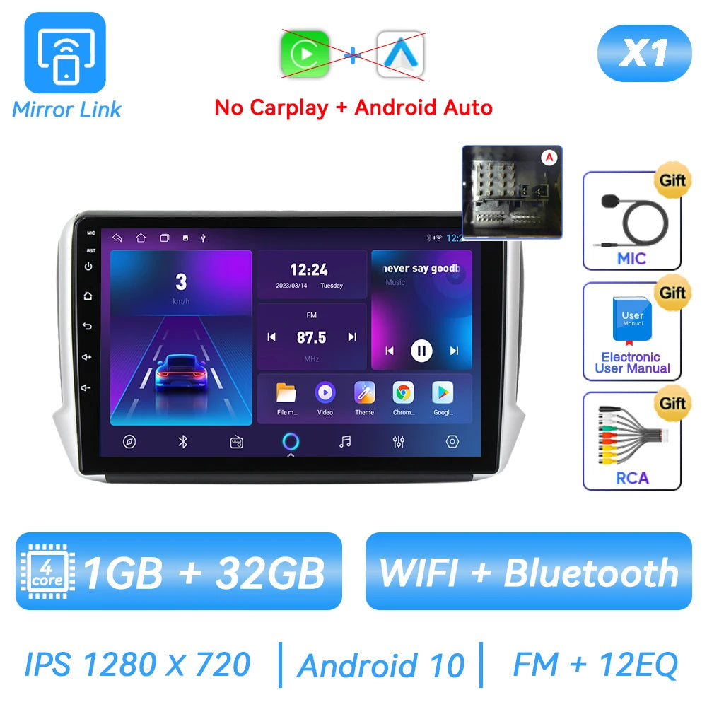 Autoradio Peugeot 2008 / 208 dal 2012 - 2018  Carplay