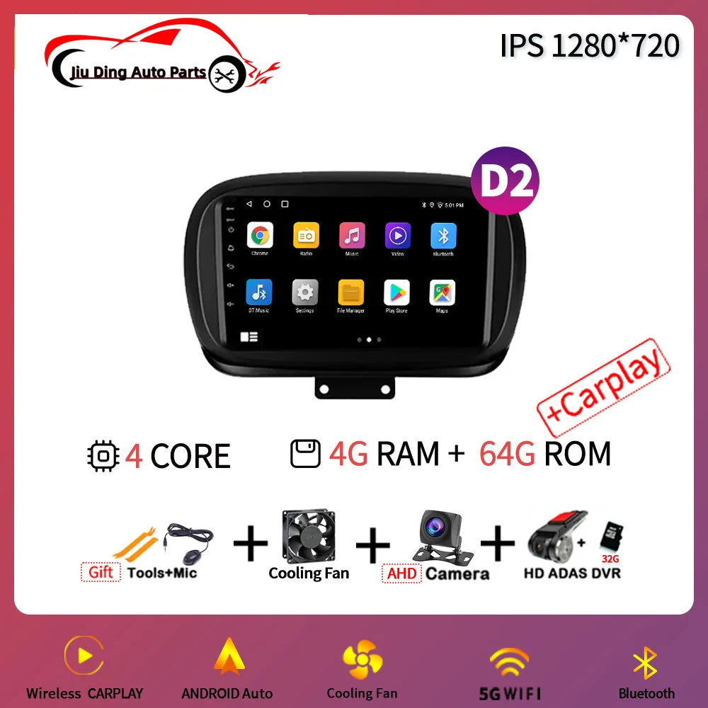 Autoradio Fiat 500X 2014- 2020 Car Play e Android Auto wireless