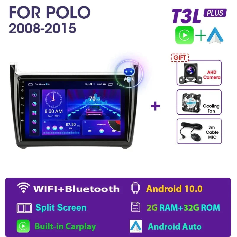 Autoradio per Volkswagen VW Polo 2008-2015 CarPlay Android Auto