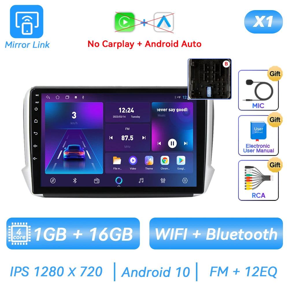 Autoradio Peugeot 2008 / 208 dal 2012 - 2018  Carplay