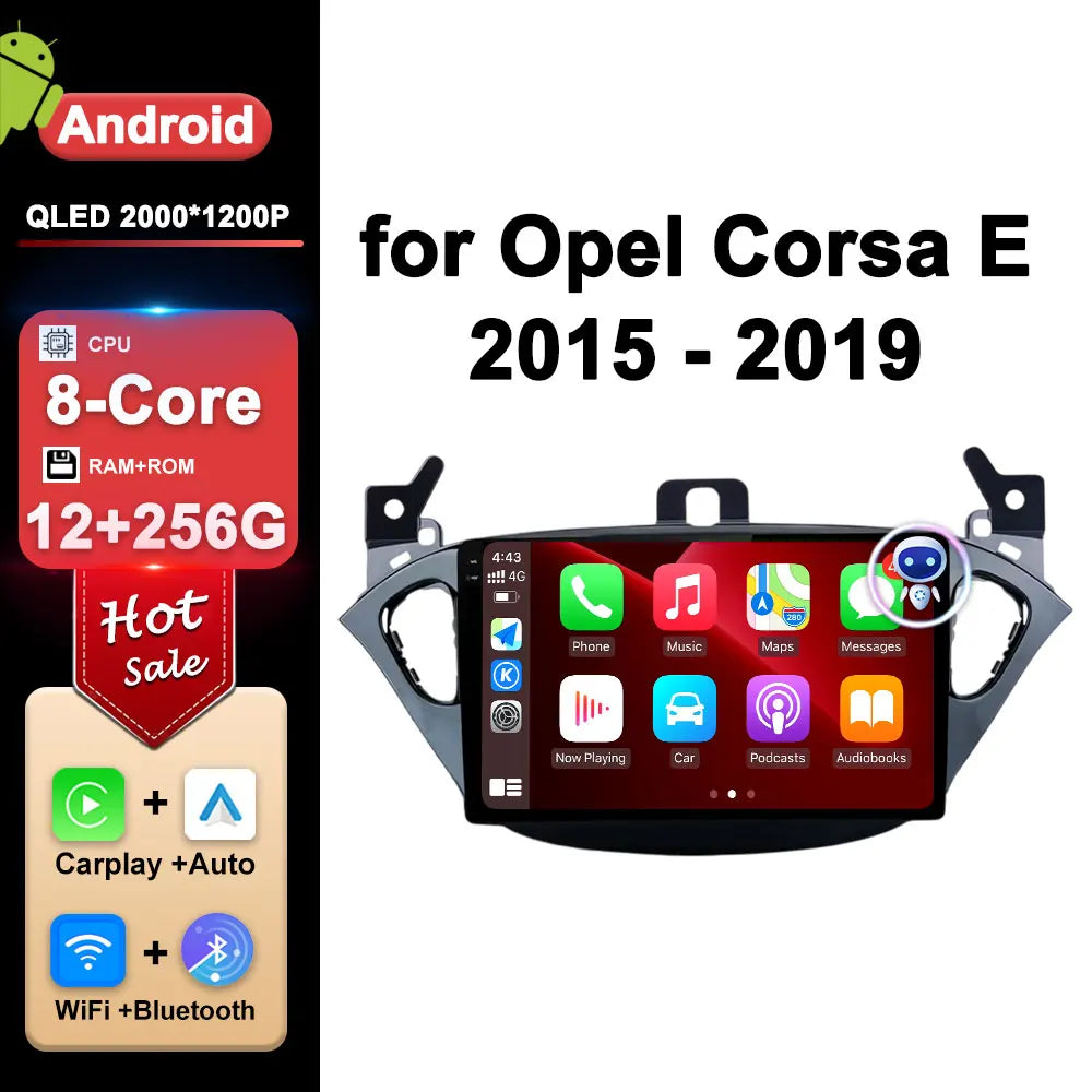 Autoradio per Opel Corsa E (2015–2019) Bluetooth con CarPlay e Android Auto