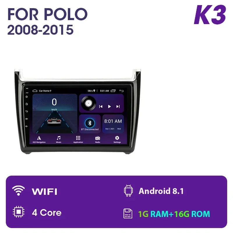 Autoradio per Volkswagen VW Polo 2008-2015 CarPlay Android Auto