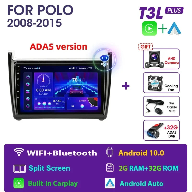 Autoradio per Volkswagen VW Polo 2008-2015 CarPlay Android Auto